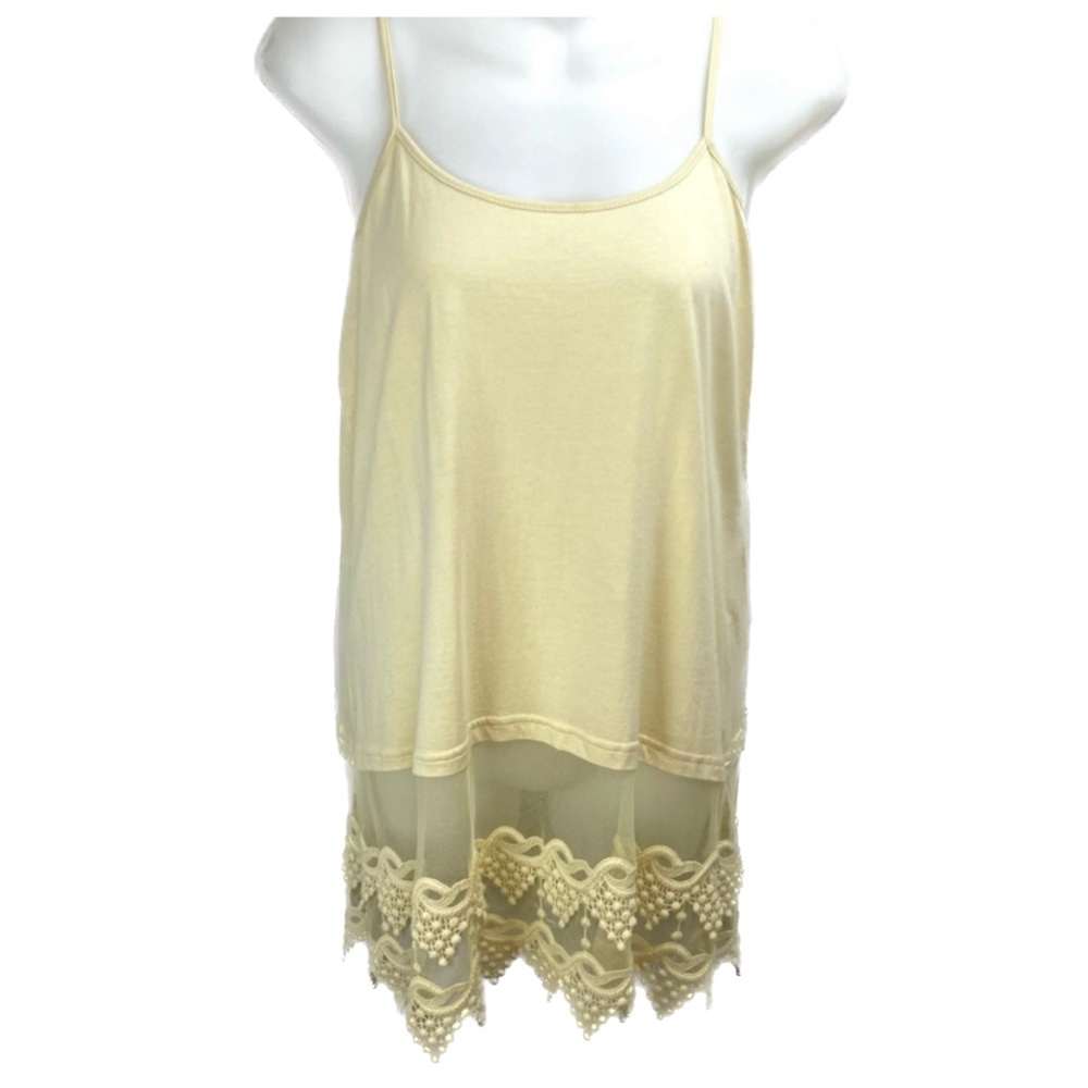 2/$15💥 Like New Winter Lennon Ivory Lace Tunic Tank Top Sz L